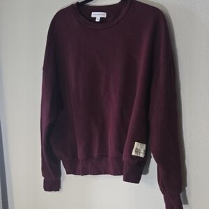WeWoreWhat Wine Crew Neck Sweater